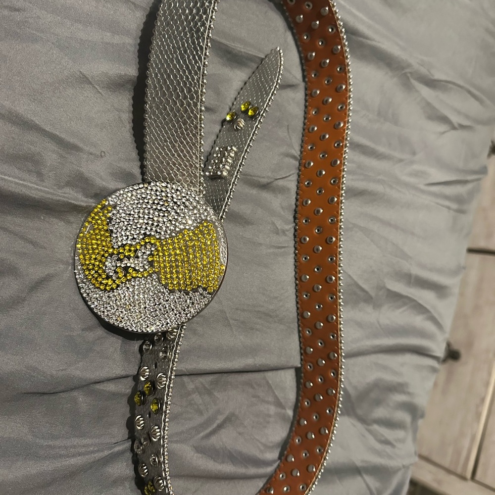 BB summon Stylish Silver and Yellow Embellished Belt